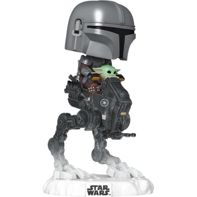 Funko Фигура Funko POP! Television: The Mandalorian - The Mandalorian with Grogu in Imperial Remnant AT-RT #837 (111464)