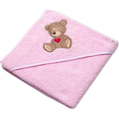 Baby Nellys Froté osuška s kapucňou 80x80cm Sweet dreams by TEDDY ružová