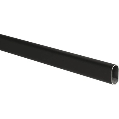Walteco Oválná šatní tyč 1500x30x15 mm černá 92246