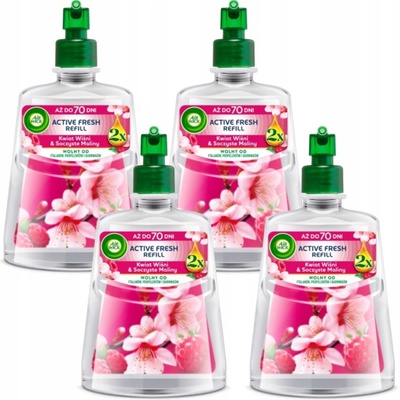 Air Wick Active Fresh náplň Kvet Čerešne & Šťavnaté Maliny 4 x 228 ml