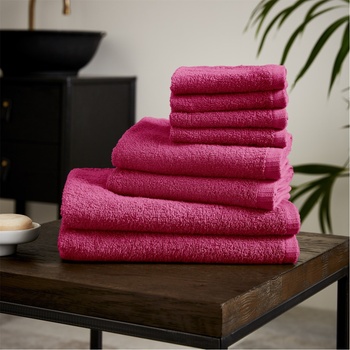 Image 1 of Catherine Lansfield Хавлиена кърпа Catherine Lansfield Quick Dry Cotton 8 Piece Towel Set - Hot Pink