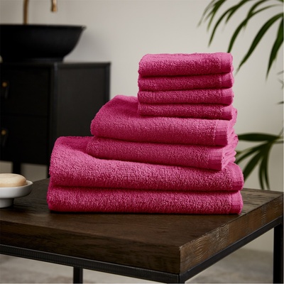 Catherine Lansfield Хавлиена кърпа Catherine Lansfield Quick Dry Cotton 8 Piece Towel Set - Hot Pink