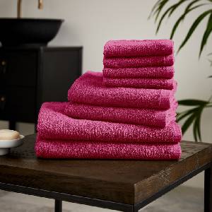 Catherine Lansfield Хавлиена кърпа Catherine Lansfield Quick Dry Cotton 8 Piece Towel Set - Hot Pink