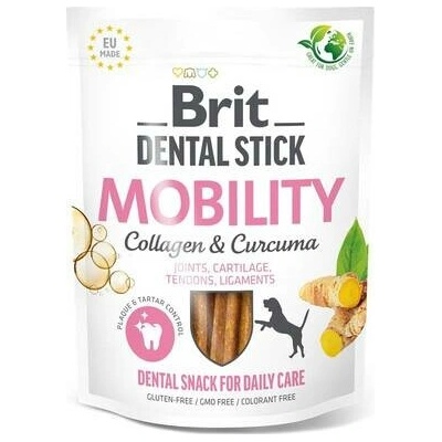 BRIT Dental Stick Mobility kurkuma a kolagen 251 g dentální pamlsek pro psy který podporuje mobilitu