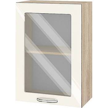 Image 1 of ИРИМ Горен кухненски шкаф витрина Сити АРФ-Крийм гланц-11-218 50 см