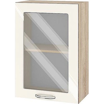 ИРИМ Горен кухненски шкаф витрина Сити АРФ-Крийм гланц-11-218 50 см