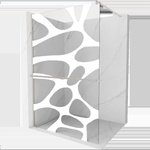 Mexen Kioto+ душ преграда със стелаж Walk-in 130 x 200 см, бяла вълна, четкан никел - 800-130-121-97-97 (800-130-121-97-97)
