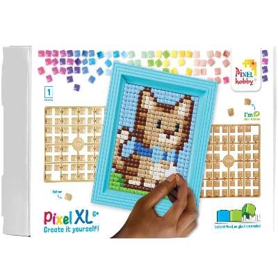 Креативен комплект Pixelhobby - Мозайка с рамка и пиксели XL, коте (12062)