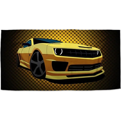 Sablio Ručník s potiskem Chevrolet Camaro Žlutá mřížka 50 x 100 cm