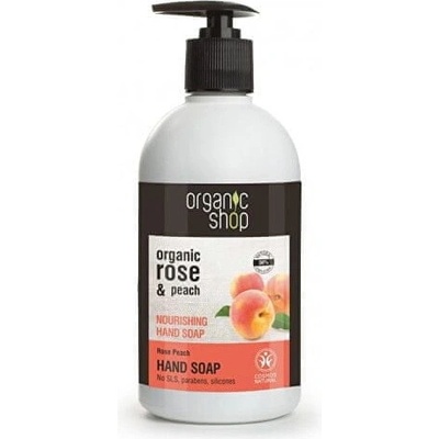 Organic Shop tekuté mýdlo Růže a Broskev 500 ml
