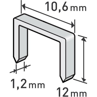 EXTOL spony, balenie 1000ks, 12 mm, 10,6 x 0,52 x 1,2 mm 8852204