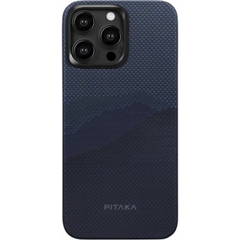 PITAKA MagEZ 4 1500D Star Peak Aramid Fiber MagSafe Case - кевларен кейс с MagSafe за iPhone 15 Pro Max (син)