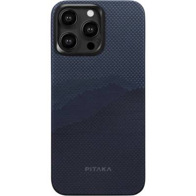PITAKA MagEZ 4 1500D Star Peak Aramid Fiber MagSafe Case - кевларен кейс с MagSafe за iPhone 15 Pro Max (син)