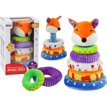 LEAN TOYS pyramídový líška vzdelávací maskot farebný 27 cm