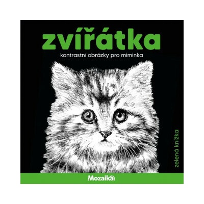 Moziaka - kontrastní obrázky pro miminka - Zvířátka - zelený sešit