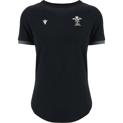 Macron Дамска тениска Macron Wales Rugby Union Travel T-Shirt 2024 Womens - Blk/Gol/Red