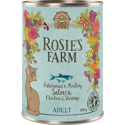 Rosie's Farm Adult losos a kuřecí s krevetami 12 x 400 g