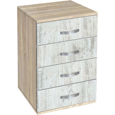 Bogdan Furniture G Скрин с четири чекмеджета Мебели Богдан модел bm-ava500, кристал със сонома