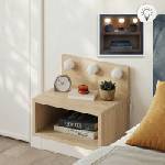 TopMebel Treo TopMebel стенен нощен шкаф с LED светлина в сапфирен дъб цвят 40x30x33.8cm