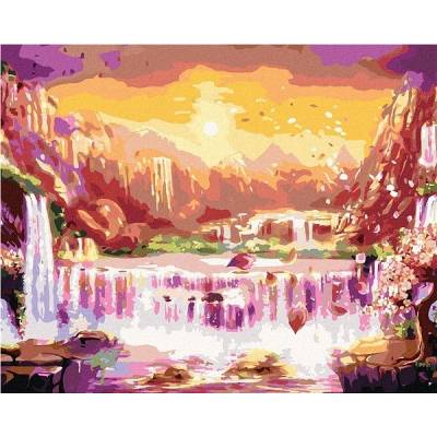 Zuty Malování podle čísel Japonsko vodopády 80 x 100 cm bez rámu a bez vypnutí plátna