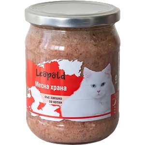 Leopold Adult Cat в буркан - Натурална храна за котки със заешко месо 460 г