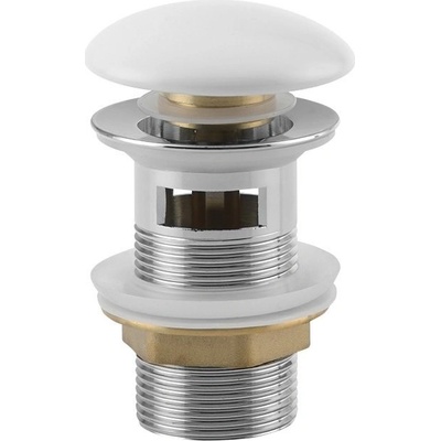 Sapho Uzavíratelná výpust pro umyvadla s přepadem, Click Clack, keramická zátka, bílá AR902