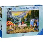 Ravensburger Пъзел Ravensburger от 1000 части - Спокоен къмпинг (12000076)