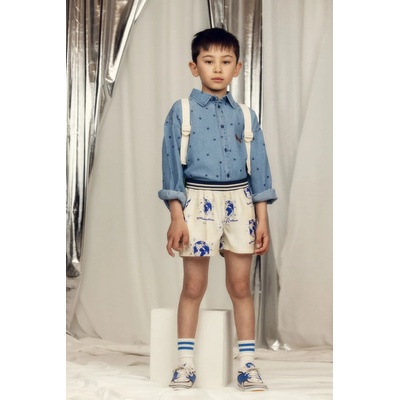 Mini Rodini Детска дънкова риза Mini Rodini denim dots (26220100)