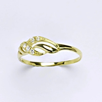 Čištín zlatý se zirkony žluté zlato 14 ct T 1414 v.v