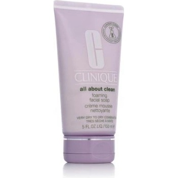 Clinique All About Clean Foaming Facial Soap 150 ml почистващ сапун за много суха до суха и смесена кожа за жени