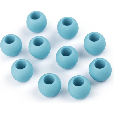 Plastové korálky matné s veľkým prievlakom/plavkové 10x12 mm Farba: 28 (10) modrá svetlá