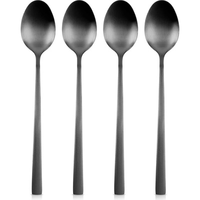 Excellent Houseware Sada koktejlových lžiček z nerezové oceli černé 4 ks