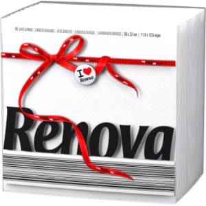 Renova салфетки еднопластови 70 бр/пакет бели