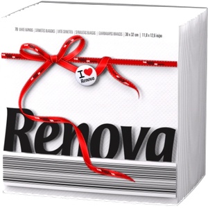 Renova салфетки еднопластови 70 бр/пакет бели