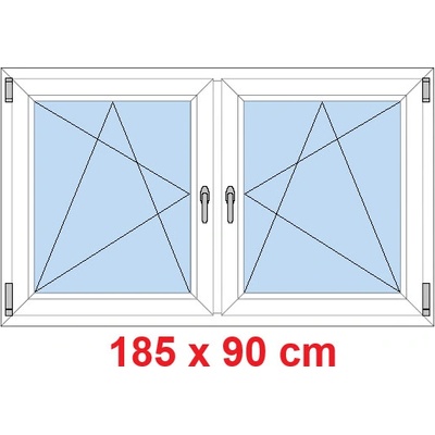 Soft Dvoukřídlé plastové okno 185x90 cm OS+OS se sloupkem Bílá
