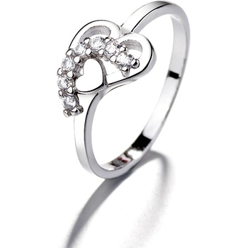 DELIS Пръстен от сребро 925, jw1385, дизайн на сърце, с родиево покритие (jw1385)