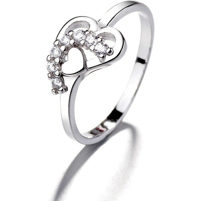 DELIS Пръстен от сребро 925, jw1385, дизайн на сърце, с родиево покритие (jw1385)