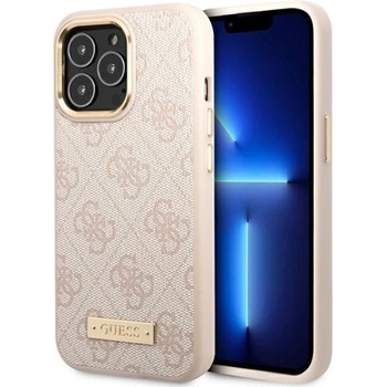 GUESS Калъф Guess PU 4G MagSafe, За iPhone 14 Pro, Розов (GUHMP14LU4GPRP)