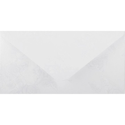 Obálka DL 112x219 mm metal.s ražbou, Bílá