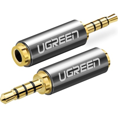 UGREEN 20501 Adaptér 2,5 mm micro jack samec na 3,5 mm mini jack samice (šedý)