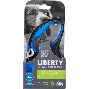 Mpets Liberty Blue - Автоматичен повод - лента за куче, син - размер S - дължина 3 м, за кучета до 15 кг, Белгия - 10824099
