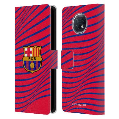 Pouzdro na mobil Xiaomi Redmi Note 9T - HEAD CASE - FC Barcelona - Grafická textura logo (Otevírací obal, kryt na mobil Xiaomi Redmi Note 9T - Fotbalový klub FC BARCELONA grafický vzor vlny)