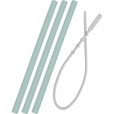 Minikoioi River Green Brčko silikonové 3 ks s kartáčkem – Zboží Dáma