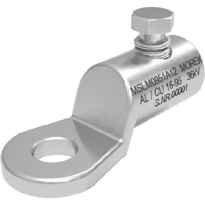 Кабелна обувка алуминиева покалаена Al/Cu 16-95mm2 36kV MSLM95 1x късащ се болт M12 - MSLM0951A12 (MSLM0951A12)