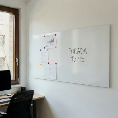 Toptabule.sk Bezrámová magnetická popisná tabuľa ULTRASLIM BIELA 60 x 60 cm