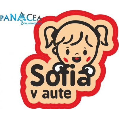 Samolepka - Sofia v aute (150x90 mm)