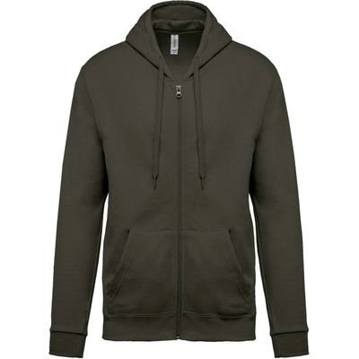 unisex mikina na zip Full tmavě khaki