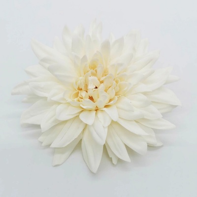 Umělá hlava jiřiny (dahlia) krémová – ø 14 cm (balení 12 ks)