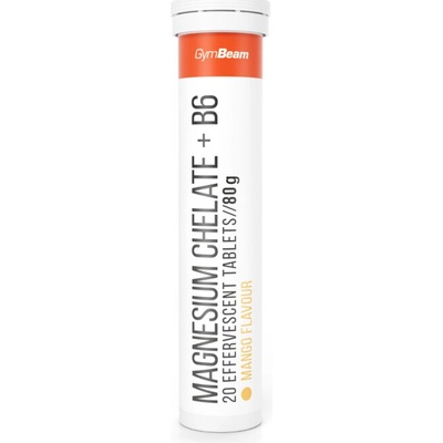 GymBeam Magnézium chelát + B6 šumivý 20 tabliet