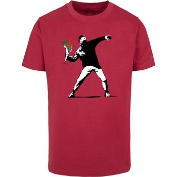 Mister Tee Тениска Banksy - Love Is In The Air T-Shirt burgundy XXLUB-MP502645-00606 - Тъмносив, размер L
